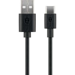 Goobay USB 2.0 Type-C Cable 10cm - Fast & Reliable Connection, Black - 4040849386756